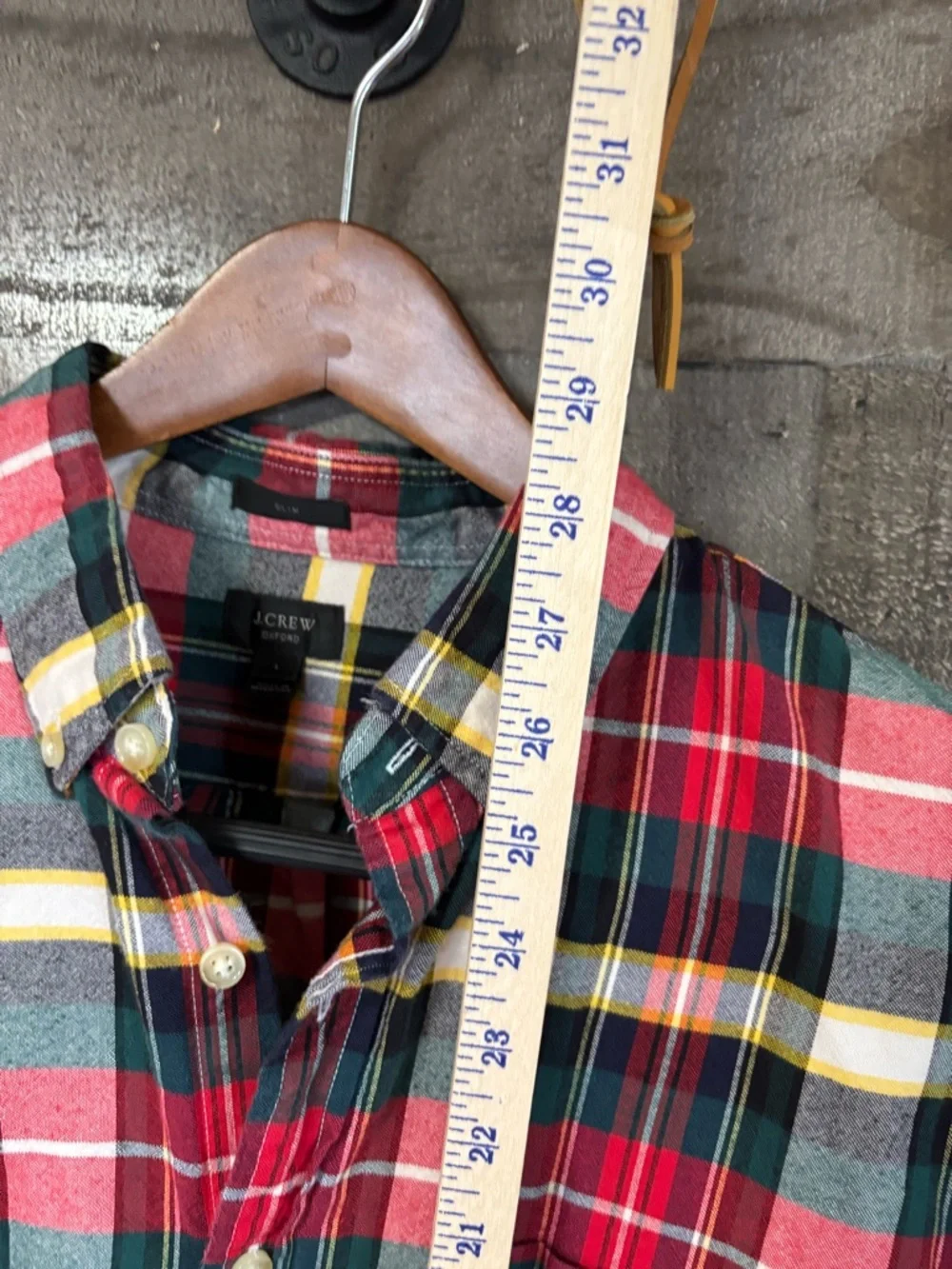 J. Crew Red and Green Plaid Button-Down Shirt
